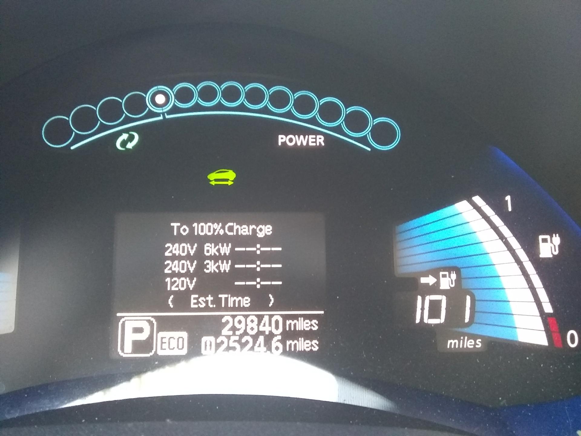 Nissan Leaf mileage and range photo